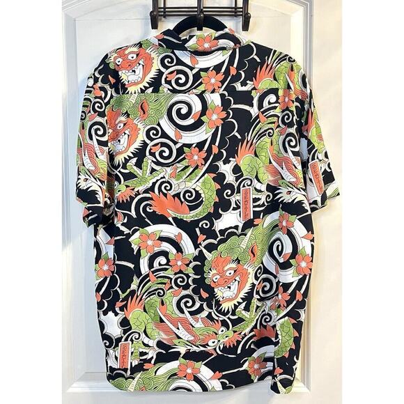 Y2K Ed Hardy M Japan Dragon Button Down Shirt Tattoo Artsy Biker EHBAO1200-16 - Picture 4 of 11